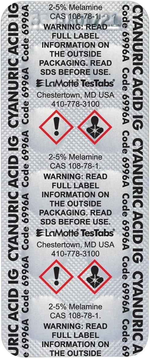 Lamotte 6996A-J Instrument Grade TesTabs for ColorQ, Cyanuric Acid, 100 ct.