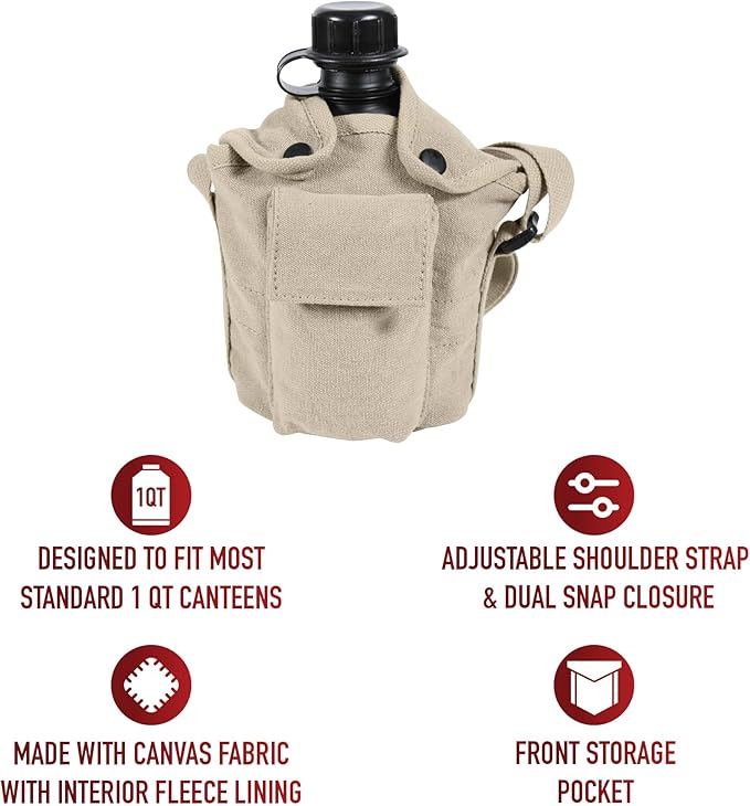 Rothco Vintage Canvas Carry-All Canteen Cover With Shoulder Strap