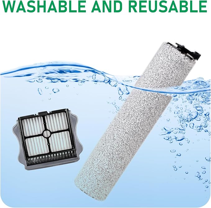 iFloor 3 Replacement Brush Rollers and HEPA Filter Kits Compatible with Tineco iFloor 3 and Floor One S3 Cordless Wet Dry Vacuum Cleaner Replacement Parts Accessories Kit,3 Brush Rollers & 3 Filters - AquaVibe