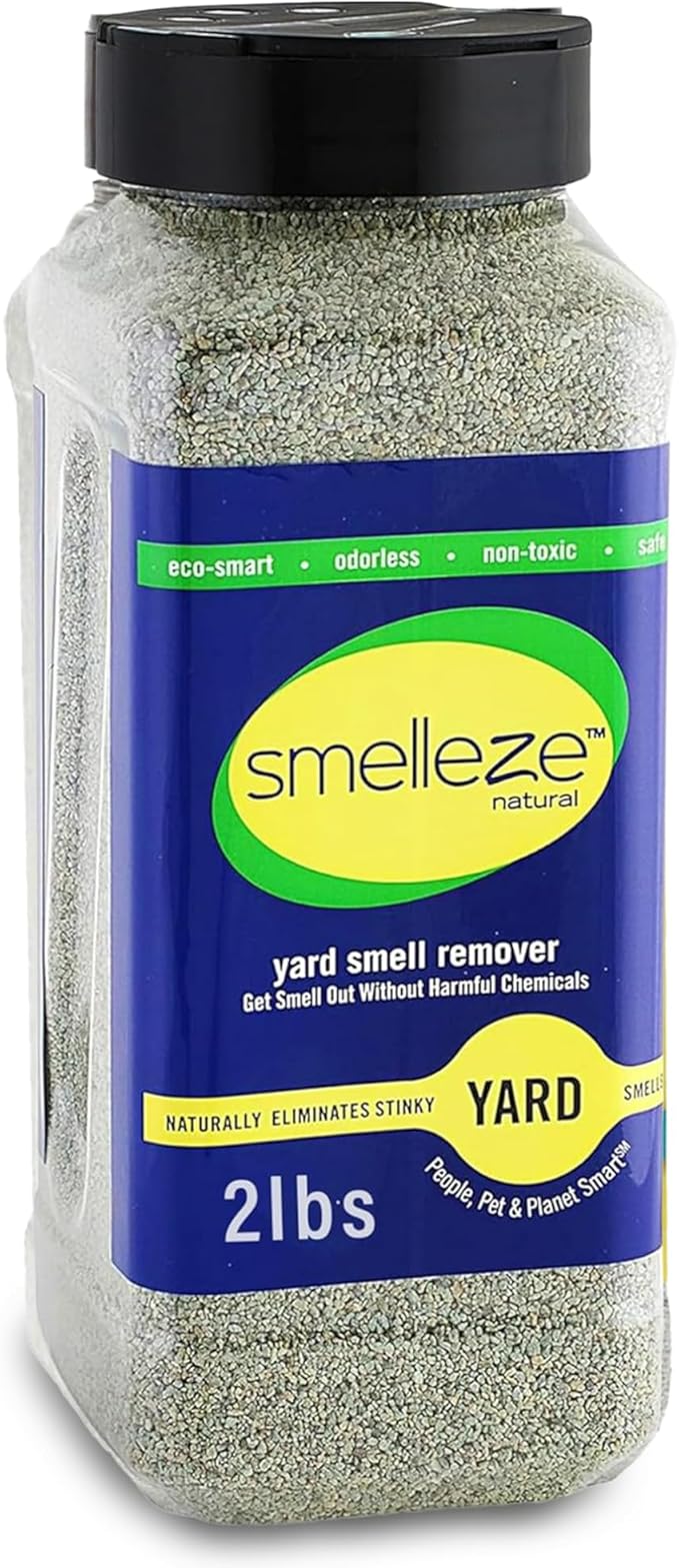 SMELLEZE 2 lb. Yard Odor Eliminator for Dogs – Long-Lasting Turf Cleaner for Pet Urine Outdoor & Poop | Safe for People, Pets, Plants & Planet | Works on Grass, Gravel, Patios & Kennels
