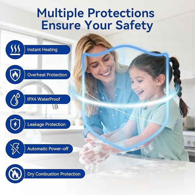 110V Tankless Water Heater Electric, 3000W Tankless Electric Water Heater Instant, Under Sink Water Heater with Digital Display, On Demand Hot Water Heaters Electric for Kitchen Washin Bathroom