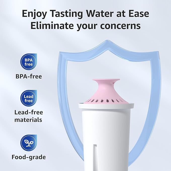 Overbest Magnesium Pitcher Water Filter, Replacement for Brita® Pitchers and Dispensers, Brita® Classic 35557, OB03, Mavea® 107007, and More, Includes 6 Filters