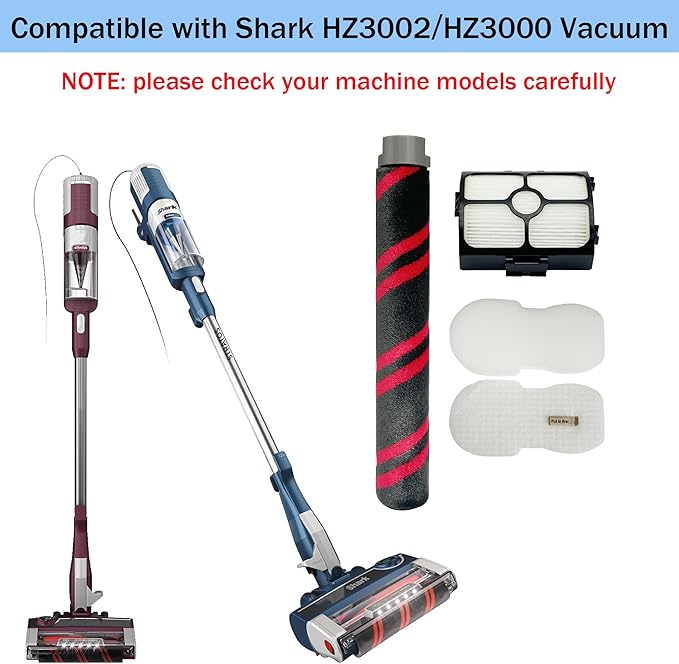 Replacement Brush Roller and Filter for Shark HZ3002/ HZ3000 Vacuum Cleaner- 1 Brush Roller +2 Vacuum Filters+4 Foam & Felt filters+1 Cleaning Tool - AquaVibe