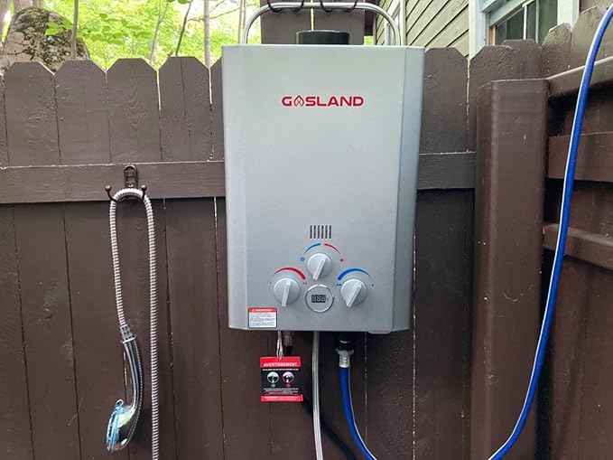 GASLAND BE158S Tankless Water Heater Propane – CSA Certified, 41,000 BTU, 1.58 GPM, Digital Display & Multi-Protection Portable Hot Water Heater for Camping, RV, Off-Grid & Outdoor Showers
