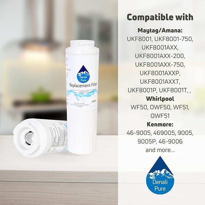 2-Pack Replacement for for KitchenAid KFIS20XVMS1 Refrigerator Water Filter - Compatible with with KitchenAid 4396395 Fridge Water Filter Cartridge