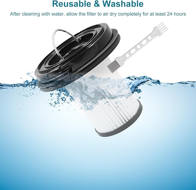 4 Pack Replacement Filter Compatible with BISSELL CleanView XR Lightweight Cordless Vacuum, for Bissell CleanView XR/XR pet Lightweight Cordless Vacuum - Filter, Washable and Reusable - AquaVibe