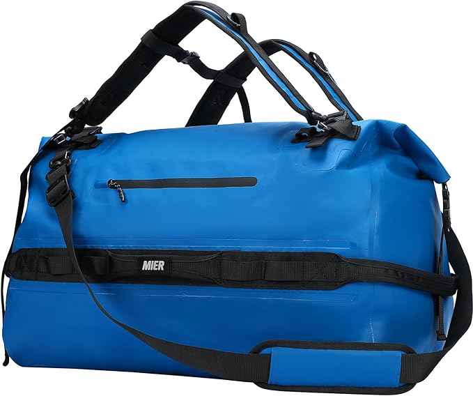 MIER Waterproof Duffel Bag Motorcycle Dry Bag Backpack Large Roll-Top Heavy Duty Dry Duffle Bags for Kayaking Camping Boating Gym Beach Cruise Ship, 60L/80L