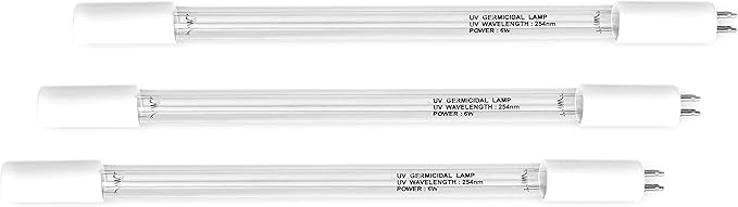 RONAQUA 6W UV 4 Prong Replacement Bulb for 1GPM Water Purifier Ultraviolet Light Filter Set of 3