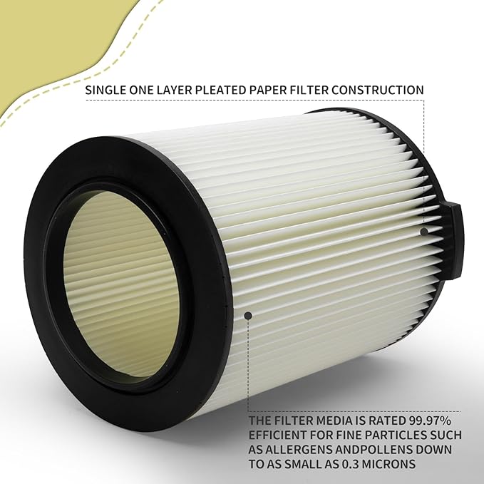 VF4000 Replacement Filter for Ridgid 72947 Wet Dry Vac 5 to 20-Gallon 6-9 Gal Husky Craftsman 17816 Vacuum Compatible WD5500 WD0671 WD1270 RV2400A RV2600B Washable & Reusable Standard Wet/dry Vac Filt - AquaVibe