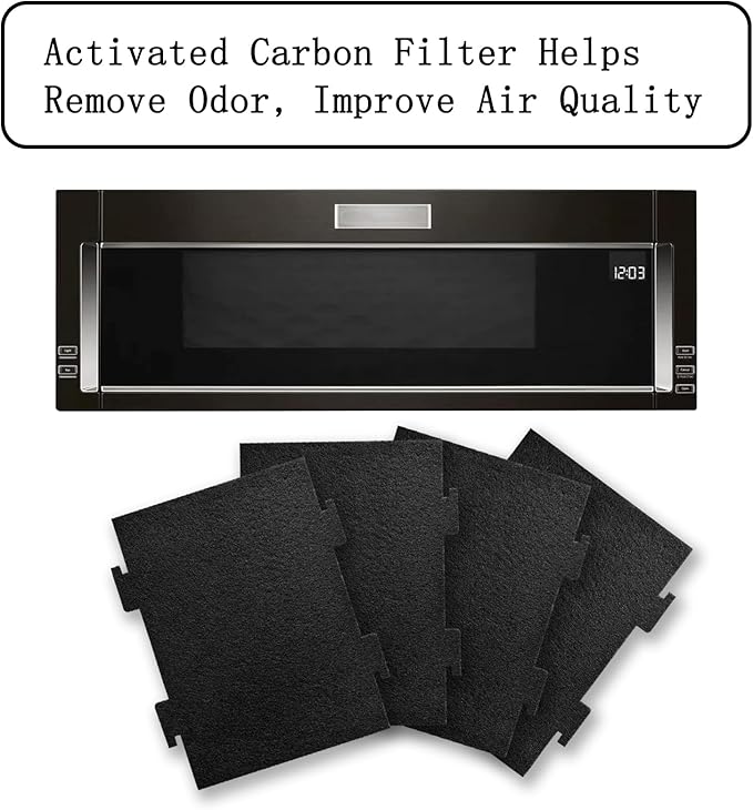 8 Pack Activated Charcoal Air Filters Compatible with Whirlpool Over-The-Range Microwaves, for Over The Range Microwave Hood Models YKMLS311, YWML55011, WML75011