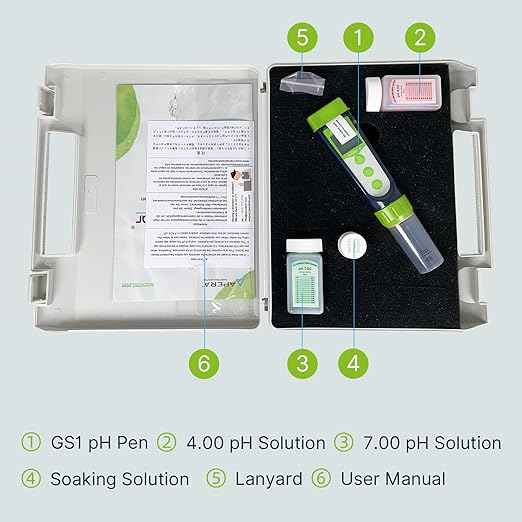 Apera Instruments AI101G GroStar Series GS1 pH Pen Tester Kit with Replaceable Double-Junction pH Probe for Hydroponics Water Quality Testing, Gen II