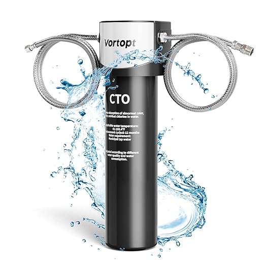 Under Sink Water Filter System,NSF/ANSI 42 Certified Water Purifier,28000 Galloons Large Flow Flux,Reduces PFOA/PFOS,Chlorine,Bad Odors,Direct Connect to Kitchen Faucet (Black-Q5-C2-28000GAL)