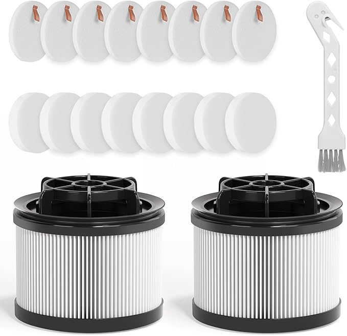 18 PCS LVAC-300 Vacuum Filter Replacement, Compatible with Levoit LVAC-300 Cordless Stick Vacuum Cleaner, LSV-V202F-WUS, 2 Post-Motor Filters + 8 Felt Filters + 8 Foam Filters - AquaVibe