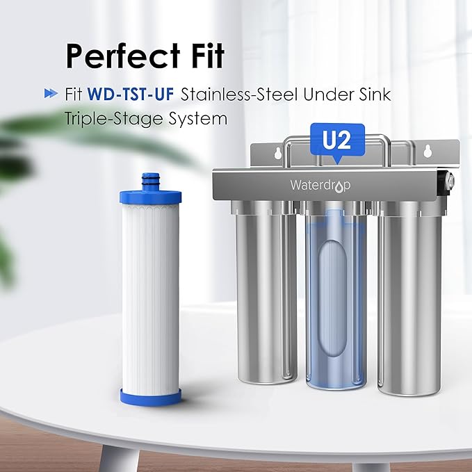 Waterdrop U2 Under Sink Ultra Filtration Water Filter, Replacement for TST-UF Ultra-Filtration Under Sink Water Filter System, 1 Pack