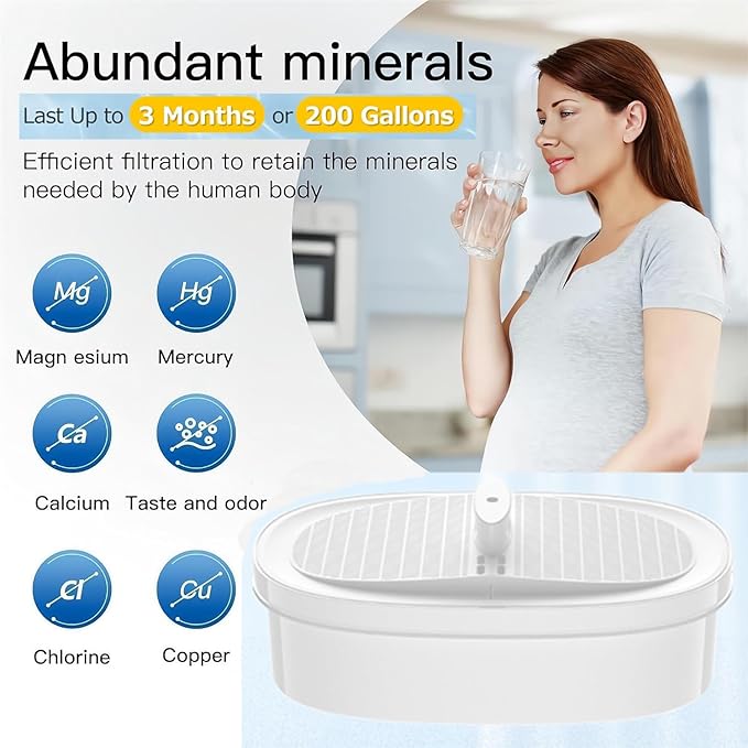 4 Pack WD-PF-01A Plus Replacement Filter for All Water-Drop Pitcher Filtration System, Compatible with Water-Drop WD-PF-01A Plus, Reduces PFOA/PFOS, Chlorine, Last Up to 3 Months or 200 Gallons, White