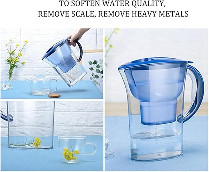 2.5L Household Alkaline Water Filter Pitcher with Universal Filter Portable Plastic Water Pitcher Water Filter Kettle Activated (Color : White)