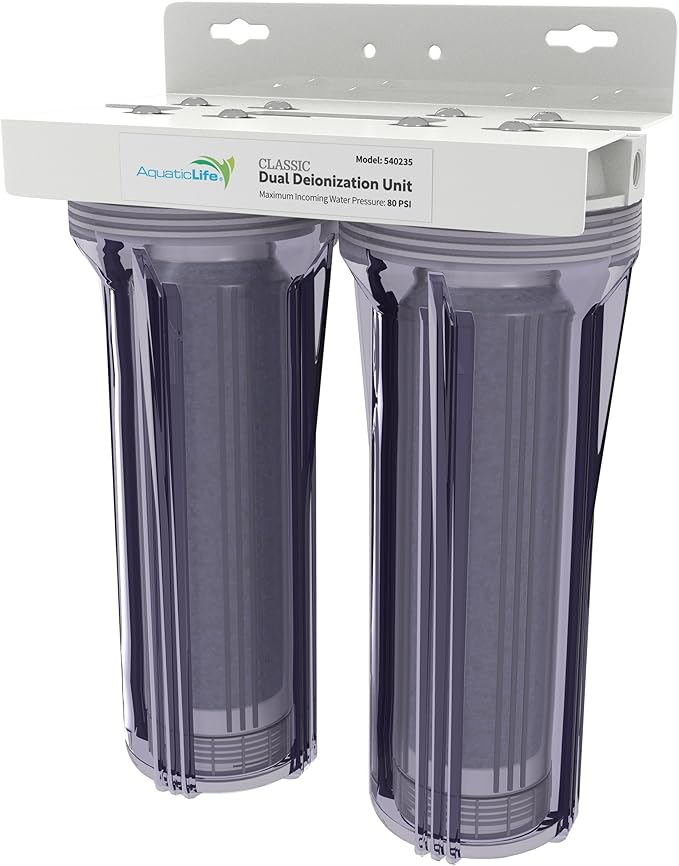Aquatic Life Color Changing Deionization DI Resin for Hydroponic Reverse Osmosis Water Filter System RO Filtration Unit, Double Canister - AquaVibe