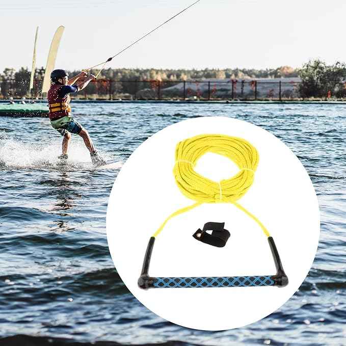 Water Ski Rope, Wakeboard Surfing Tow Rope with Handle Grip, Multifunctional Wake 23M for Water Skis Wakeboard Accs