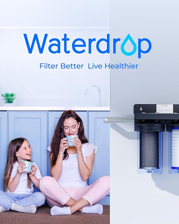 Waterdrop Whole House Water Filter, Carbon Filter Reduce Chlorine,Taste, and Odor Cartridge Replacement for GE GXWH40L, FXHTC, Ispring, Culligan® RFC-BBSA, Whirlpool®, Any 10" x 4.5" System, 5 Micron - AquaVibe