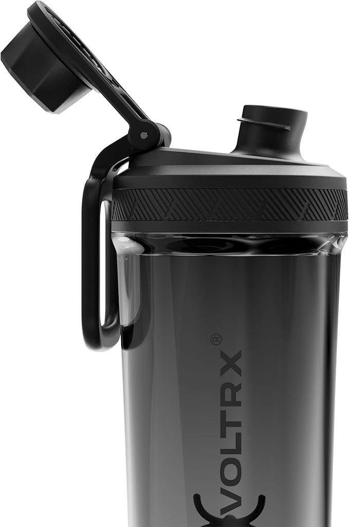 VOLTRX Shaker Bottle, Gallium USB C Rechargeable Electric Protein Shake Mixer, Shaker Cups for Protein Shakes and Meal Replacement Shakes, BPA Free, Made with Tritan, Obsidian Black, 24oz