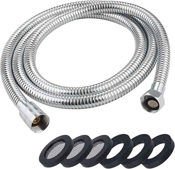PAGOW 10pcs 1/2" Shower Head Screen Filter Gasket + 10pcs Rubber Washer, Stainless Steel Seal O Ring Hose Net 40 Mesh for 1/2" Fixed and Handheld Shower Head