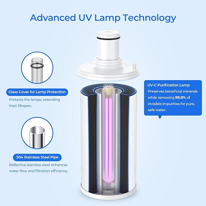 100186 Filter Replacement, Compatible with Amway eSpring UV Purifier 100185, 100186, 100187, 100188, 100189, 110720, 118384, 2 Pack