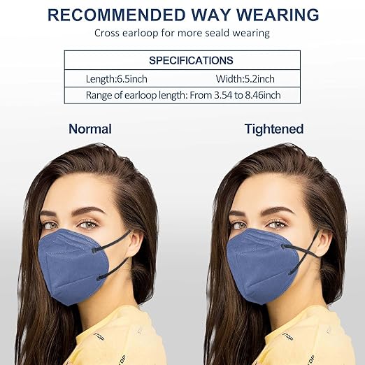 HUHETA KN95 Face Masks for Adults, Packs of 30 KN95 Mask with 5-Ply Mask Protection, Individually Wrapped Face Masks, Morandi Multi Color - AquaVibe
