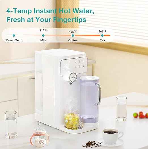 SimPure Y10H Instant Hot Reverse Osmosis Water Filter Countertop, 6-Stage RO Water Filtration System, Heating Water Dispenser with Protection Lock, Removable Water Pitcher, No Installation