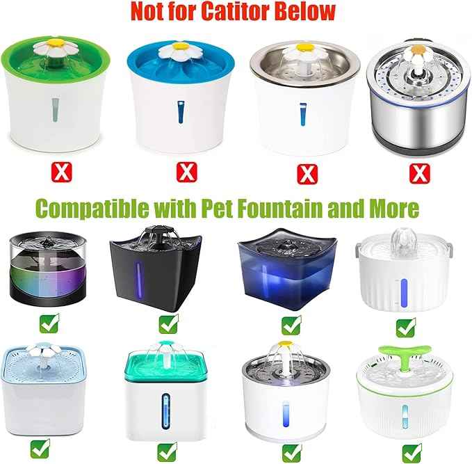 Cat Pet Water Fountain Filters, 5 inch Dog Fountain Activated Carbon Filters Replacement, Compatible with Cats and Dogs Automatic Water Dispenser (20pcs)