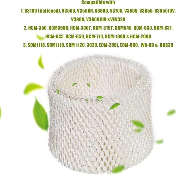 HIFROM 2Pack Replacement Humidifier Wick Filters Compatible with Kaz & Vicks 3020 V3100 V3500 V3600 V3800 V3900 Honeywell HCM-300T HCM-350 Humidifier WF2 & PWF2