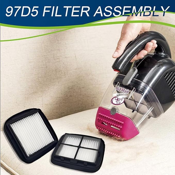 NKA 97D5 Pet Hair Eraser Filter Replacement, Compatible with Bissell Pet Eraser Corded Handheld Vacuum 33A1, 35V4, 47R5 Series, Replace Part #2037416, 2031432 (2 Pack) - AquaVibe