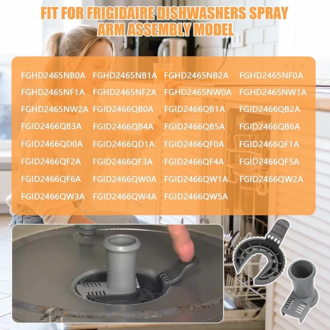 5304518968 Dishwasher Lower Spray Arm Support and 5304506518 Dishwasher Sewer Filter/Trap Drain Filter Replacement for Frigidaire Dishwashers Spray Arm Assembly Replaces 154252101,154292901,154294101