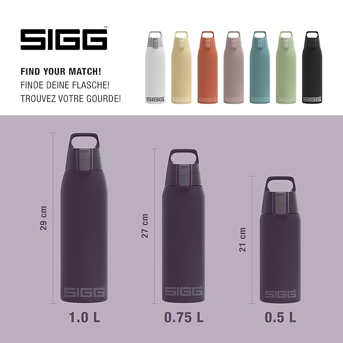 SIGG - Shield Therm- Stainless Steel Insulated Water Bottle - Carbonated Drinks, Leakproof, BPA Free, Recycled, 25, 34Oz