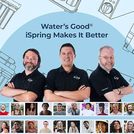 iSpring 3-Stage Whole House Water Filter System, Reduces Iron, Manganese, Hydrogen Sulfide, Heavy Metals, Chlorine, Sediments, 10” x 4.5” Filters, 1” Inlet/Outlet, Model: WGB31B-MKS