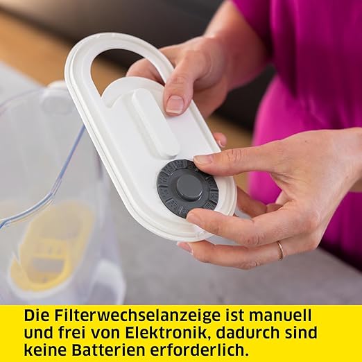 Karcher WFP 12 Filter Jug + 3 Filters, Container Capacity: 2.4 litres, 3-in-1 Active Soft Bag Filtration, Capacity: 100 litres, Manual Change Display, Slim Design, White