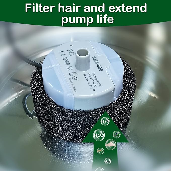 Cat Water Fountain Filters, Cat Fountain Replacement Filters for 2.0L/67oz Automatic Pet Water Dispenser,Pet Water Fountain Replacement Filters Package(Sponge 8 pack)