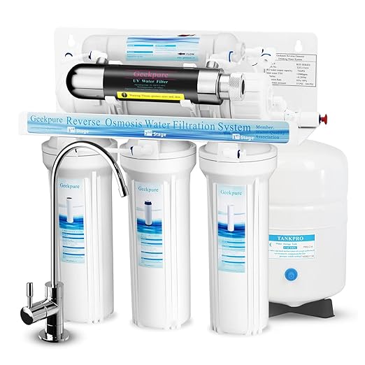 Geekpure 6 Stage Reverse Osmosis RO Drinking Water Filter System with UV Filter-75GPD - AquaVibe