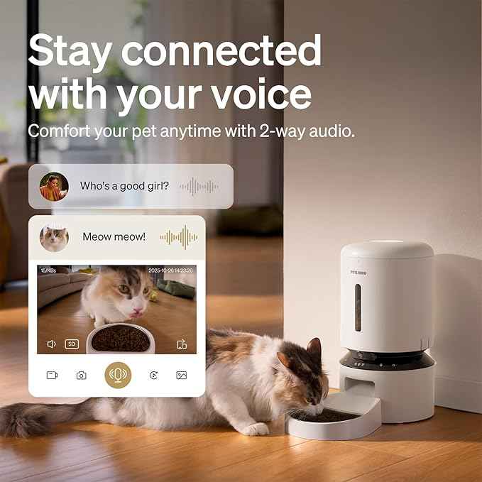 PETLIBRO Automatic Cat Feeder with Camera, 1080P HD Video with Night Vision, 5G WiFi Pet Feeder with 2-Way Audio, Low Food & Blockage Sensor, Motion & Sound Alerts for Cat & Dog Single Tray