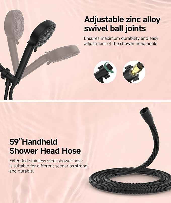 SunCleanse Filtered Shower Head with Handheld,9-Spray Setting High Pressure Detachable Shower Head with 4 Filters for Hard Water - Filter Chlorine, Improve Skin and Hair Texture(4 Filters, Chrome)