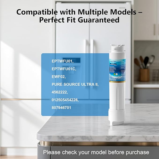Water Filter Replacement, Compatible with EPTWFU01 and Pure Source Ultra II, EWF02, EPTWFU01C, 4562222, 012505454226, 807946701 – Advanced Filtration Technology, Long Life Span, 2 Pack - AquaVibe
