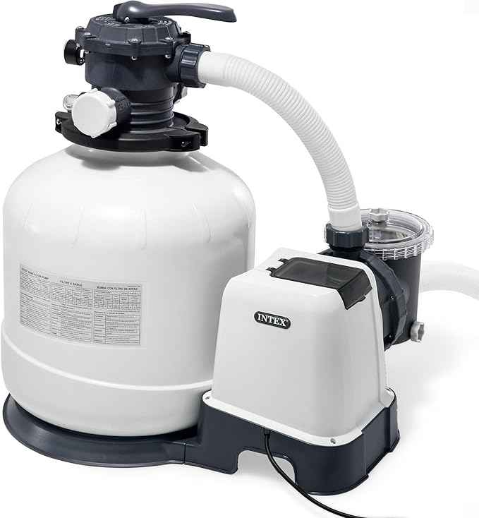 INTEX 3,000 GPH Krystal Clear Sand Filter Pump for Above Ground Pools, Swimming Pool Pump with Automatic Timer - Improved Circulation, Filtration, & Clarity