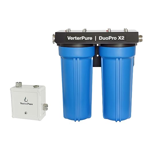 VP6 Mini UV-C LED Water Filter Purifier Reduce up to 99.99% of Contaminants Smart On/Off Switch 12V DC, DuoPro X2 Two-Stage RV Water Filter System Big Flow Reduce Sediment, Chlorine, Odor, Heavy Duty