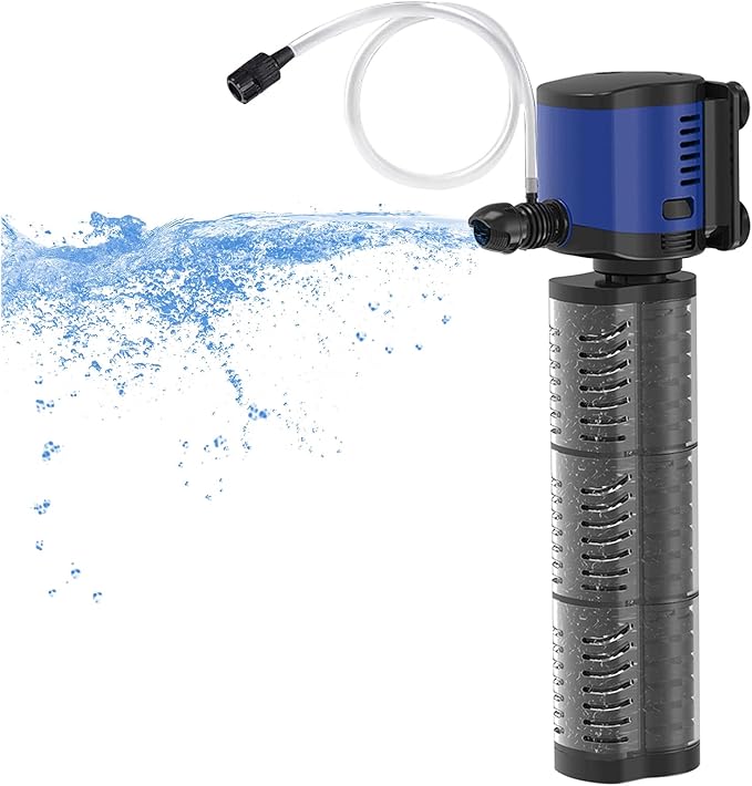 TARARIUM Aquarium Filter Powerful 260GPH for 35-75 Gallon Fish Tank Small Pond Fountain, Wave-Maker Submersible Water Pump Turtle Tank Filter for Saltwater & Freshwater System - AquaVibe