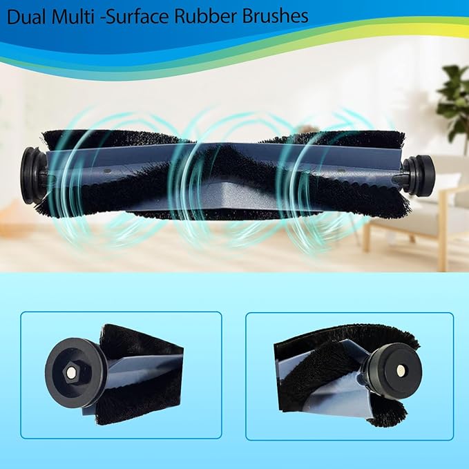24 Pack Replacement Parts Accessories Compatible for Eufy X10 Pro Omni Vacuum Cleaner, 2 Main Brush 4 Vacuum Filters 4 Side Brushes 6 Mops 6 Vacuum Bags, X10 Pro Omni Accessories Kit - AquaVibe