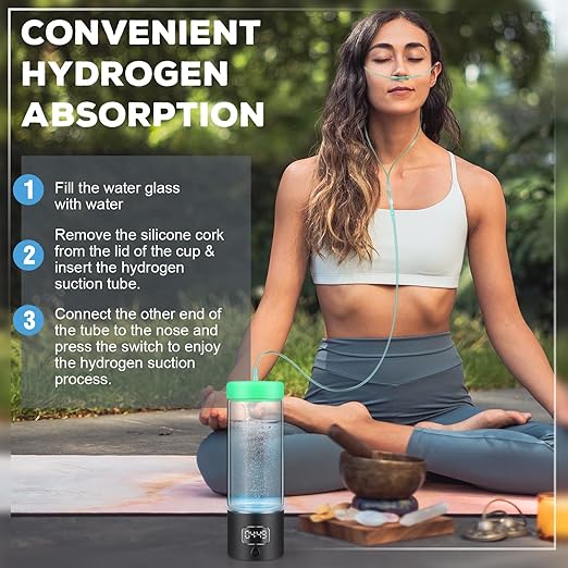 Hydrogen Water Bottle Generator with 4th Generation SPE/PEM Technology, Portable Hydrogen Water Ionizer Machine, Birthday,Xmas Gift for Husband,Wife,Lovers,Friends,Travel (Black, 9.05in*Φ2.64in)
