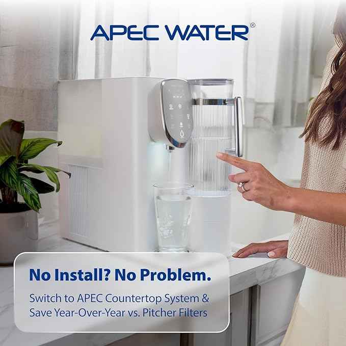 APEC Water Systems ROES-50 Essence Series Top Tier 5-Stage WQA Certified Ultra Safe Reverse Osmosis Drinking Water Filter System with Extra High Capacity Pre-Filter Set Stage 1-3