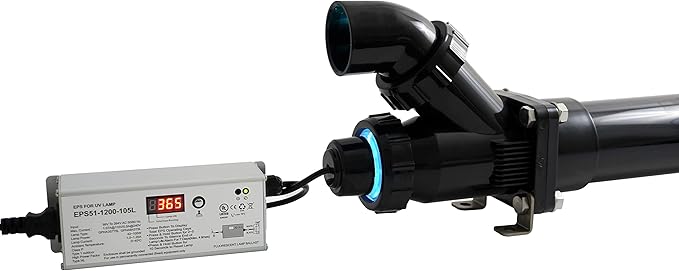 LIFEGARD Aquatics 25-Watt Pro-MAX High Output UV Sterilizer for Aquariums – Black 3" Diameter Housing – Flow-Through Design, White Internal Reflective Protective Sleeve