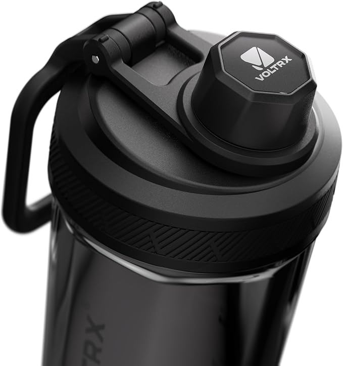 VOLTRX Shaker Bottle, Gallium USB C Rechargeable Electric Protein Shake Mixer, Shaker Cups for Protein Shakes and Meal Replacement Shakes, BPA Free, Made with Tritan, Obsidian Black, 24oz