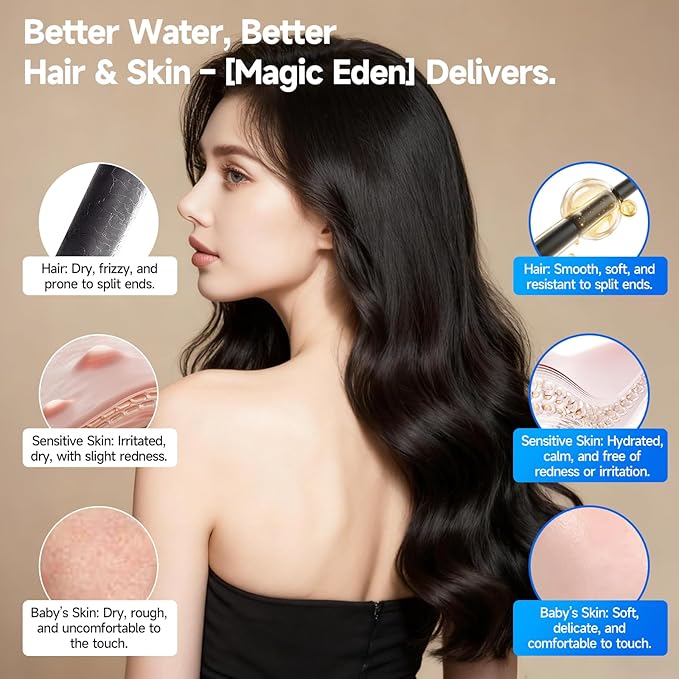 Shower Filter, Magic Eden Replacement Shower Filter for Hard Water Remove Chlorine and Harmful Substances Only Fits Magic Eden SSK790CP Shower Head (Filter, 4, Pack)