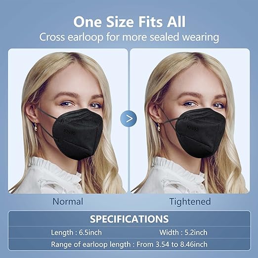 HALIDODO 60 Packs Individually Wrapped KN95 Face Mask 5-Ply Breathable & Comfortable Filter Safety Mask with Elastic Ear loop and Nose Bridge Clip, Protective Face Cover Mask, Multi Color - AquaVibe